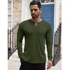 image:imageCOOFANDY Mens Henley Shirts Long Sleeve Button TShirt Lightweight Fashion Casual Pullover ShirtArmy Green