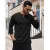 image:imageCOOFANDY Mens Henley Shirts Long Sleeve Button TShirt Lightweight Fashion Casual Pullover ShirtBlack