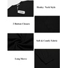 image:imageCOOFANDY Mens Henley Shirts Long Sleeve Button TShirt Lightweight Fashion Casual Pullover ShirtBlack
