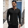 image:imageCOOFANDY Mens Henley Shirts Long Sleeve Button TShirt Lightweight Fashion Casual Pullover ShirtBlack