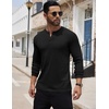 image:imageCOOFANDY Mens Henley Shirts Long Sleeve Button TShirt Lightweight Fashion Casual Pullover ShirtBlack