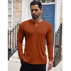 image:imageCOOFANDY Mens Henley Shirts Long Sleeve Button TShirt Lightweight Fashion Casual Pullover ShirtCaramel
