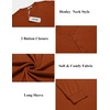 image:imageCOOFANDY Mens Henley Shirts Long Sleeve Button TShirt Lightweight Fashion Casual Pullover ShirtCaramel