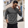 image:imageCOOFANDY Mens Henley Shirts Long Sleeve Button TShirt Lightweight Fashion Casual Pullover ShirtDark Grey