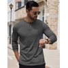 image:imageCOOFANDY Mens Henley Shirts Long Sleeve Button TShirt Lightweight Fashion Casual Pullover ShirtDark Grey