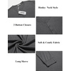 image:imageCOOFANDY Mens Henley Shirts Long Sleeve Button TShirt Lightweight Fashion Casual Pullover ShirtDark Grey