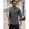 image:imageCOOFANDY Mens Henley Shirts Long Sleeve Button TShirt Lightweight Fashion Casual Pullover ShirtDark Grey