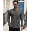 image:imageCOOFANDY Mens Henley Shirts Long Sleeve Button TShirt Lightweight Fashion Casual Pullover ShirtDark Grey