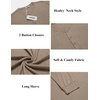 image:imageCOOFANDY Mens Henley Shirts Long Sleeve Button TShirt Lightweight Fashion Casual Pullover ShirtDark Khaki