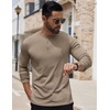 image:imageCOOFANDY Mens Henley Shirts Long Sleeve Button TShirt Lightweight Fashion Casual Pullover ShirtDark Khaki