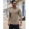 image:imageCOOFANDY Mens Henley Shirts Long Sleeve Button TShirt Lightweight Fashion Casual Pullover ShirtDark Khaki