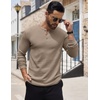 image:imageCOOFANDY Mens Henley Shirts Long Sleeve Button TShirt Lightweight Fashion Casual Pullover ShirtDark Khaki