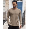 image:imageCOOFANDY Mens Henley Shirts Long Sleeve Button TShirt Lightweight Fashion Casual Pullover ShirtDark Khaki