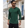 image:imageCOOFANDY Mens Henley Shirts Long Sleeve Button TShirt Lightweight Fashion Casual Pullover ShirtGreen
