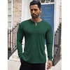 image:imageCOOFANDY Mens Henley Shirts Long Sleeve Button TShirt Lightweight Fashion Casual Pullover ShirtGreen