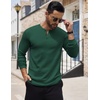 image:imageCOOFANDY Mens Henley Shirts Long Sleeve Button TShirt Lightweight Fashion Casual Pullover ShirtGreen