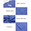image:imageCOOFANDY Mens Henley Shirts Long Sleeve Button TShirt Lightweight Fashion Casual Pullover ShirtHeather Blue