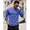 image:imageCOOFANDY Mens Henley Shirts Long Sleeve Button TShirt Lightweight Fashion Casual Pullover ShirtHeather Blue