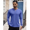image:imageCOOFANDY Mens Henley Shirts Long Sleeve Button TShirt Lightweight Fashion Casual Pullover ShirtHeather Blue