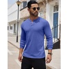 image:imageCOOFANDY Mens Henley Shirts Long Sleeve Button TShirt Lightweight Fashion Casual Pullover ShirtHeather Blue