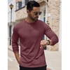 image:imageCOOFANDY Mens Henley Shirts Long Sleeve Button TShirt Lightweight Fashion Casual Pullover ShirtHeather Burgundy