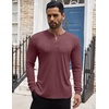 image:imageCOOFANDY Mens Henley Shirts Long Sleeve Button TShirt Lightweight Fashion Casual Pullover ShirtHeather Burgundy