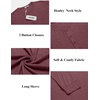 image:imageCOOFANDY Mens Henley Shirts Long Sleeve Button TShirt Lightweight Fashion Casual Pullover ShirtHeather Burgundy