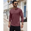 image:imageCOOFANDY Mens Henley Shirts Long Sleeve Button TShirt Lightweight Fashion Casual Pullover ShirtHeather Burgundy