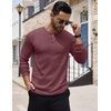 image:imageCOOFANDY Mens Henley Shirts Long Sleeve Button TShirt Lightweight Fashion Casual Pullover ShirtHeather Burgundy