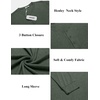 image:imageCOOFANDY Mens Henley Shirts Long Sleeve Button TShirt Lightweight Fashion Casual Pullover ShirtHeather Green