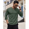 image:imageCOOFANDY Mens Henley Shirts Long Sleeve Button TShirt Lightweight Fashion Casual Pullover ShirtHeather Green