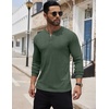 image:imageCOOFANDY Mens Henley Shirts Long Sleeve Button TShirt Lightweight Fashion Casual Pullover ShirtHeather Green
