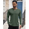 image:imageCOOFANDY Mens Henley Shirts Long Sleeve Button TShirt Lightweight Fashion Casual Pullover ShirtHeather Green