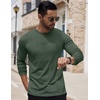image:imageCOOFANDY Mens Henley Shirts Long Sleeve Button TShirt Lightweight Fashion Casual Pullover ShirtHeather Green