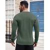 image:imageCOOFANDY Mens Henley Shirts Long Sleeve Button TShirt Lightweight Fashion Casual Pullover ShirtHeather Green