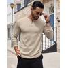 image:imageCOOFANDY Mens Henley Shirts Long Sleeve Button TShirt Lightweight Fashion Casual Pullover ShirtHeather Khaki