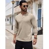 image:imageCOOFANDY Mens Henley Shirts Long Sleeve Button TShirt Lightweight Fashion Casual Pullover ShirtHeather Khaki