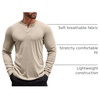 image:imageCOOFANDY Mens Henley Shirts Long Sleeve Button TShirt Lightweight Fashion Casual Pullover ShirtHeather Khaki