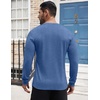 image:imageCOOFANDY Mens Henley Shirts Long Sleeve Button TShirt Lightweight Fashion Casual Pullover ShirtHeather Lake Blue