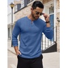 image:imageCOOFANDY Mens Henley Shirts Long Sleeve Button TShirt Lightweight Fashion Casual Pullover ShirtHeather Lake Blue