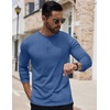 image:imageCOOFANDY Mens Henley Shirts Long Sleeve Button TShirt Lightweight Fashion Casual Pullover ShirtHeather Lake Blue