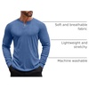 image:imageCOOFANDY Mens Henley Shirts Long Sleeve Button TShirt Lightweight Fashion Casual Pullover ShirtHeather Lake Blue