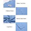 image:imageCOOFANDY Mens Henley Shirts Long Sleeve Button TShirt Lightweight Fashion Casual Pullover ShirtLight Blue