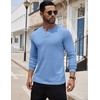 image:imageCOOFANDY Mens Henley Shirts Long Sleeve Button TShirt Lightweight Fashion Casual Pullover ShirtLight Blue