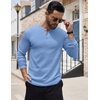 image:imageCOOFANDY Mens Henley Shirts Long Sleeve Button TShirt Lightweight Fashion Casual Pullover ShirtLight Blue