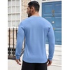 image:imageCOOFANDY Mens Henley Shirts Long Sleeve Button TShirt Lightweight Fashion Casual Pullover ShirtLight Blue