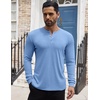 image:imageCOOFANDY Mens Henley Shirts Long Sleeve Button TShirt Lightweight Fashion Casual Pullover ShirtLight Blue