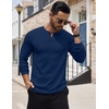 image:imageCOOFANDY Mens Henley Shirts Long Sleeve Button TShirt Lightweight Fashion Casual Pullover ShirtNavy Blue