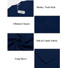 image:imageCOOFANDY Mens Henley Shirts Long Sleeve Button TShirt Lightweight Fashion Casual Pullover ShirtNavy Blue