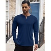 image:imageCOOFANDY Mens Henley Shirts Long Sleeve Button TShirt Lightweight Fashion Casual Pullover ShirtNavy Blue